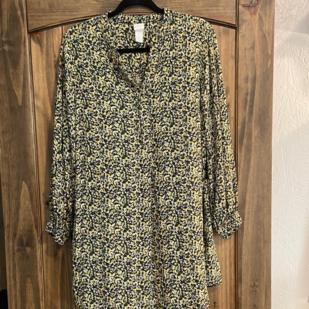 H&M Black and Yellow Floral Tunic